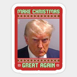 Trump Mugshot Make Christmas great again funny Sticker